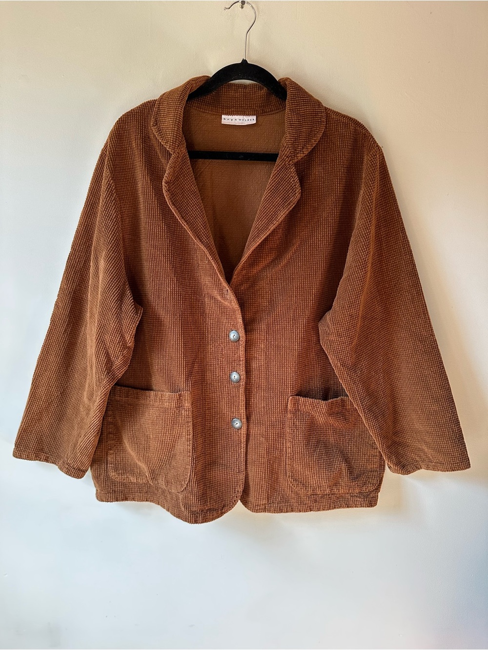 Bryn Walker Brown Corduroy Shacket Lagenlook Cotton USA